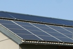 Solar panel on the roof of a Passive House